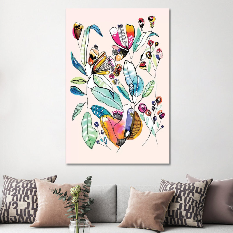 Wild Flowers II by Cayena Blanca - Wrapped Canvas Painting
