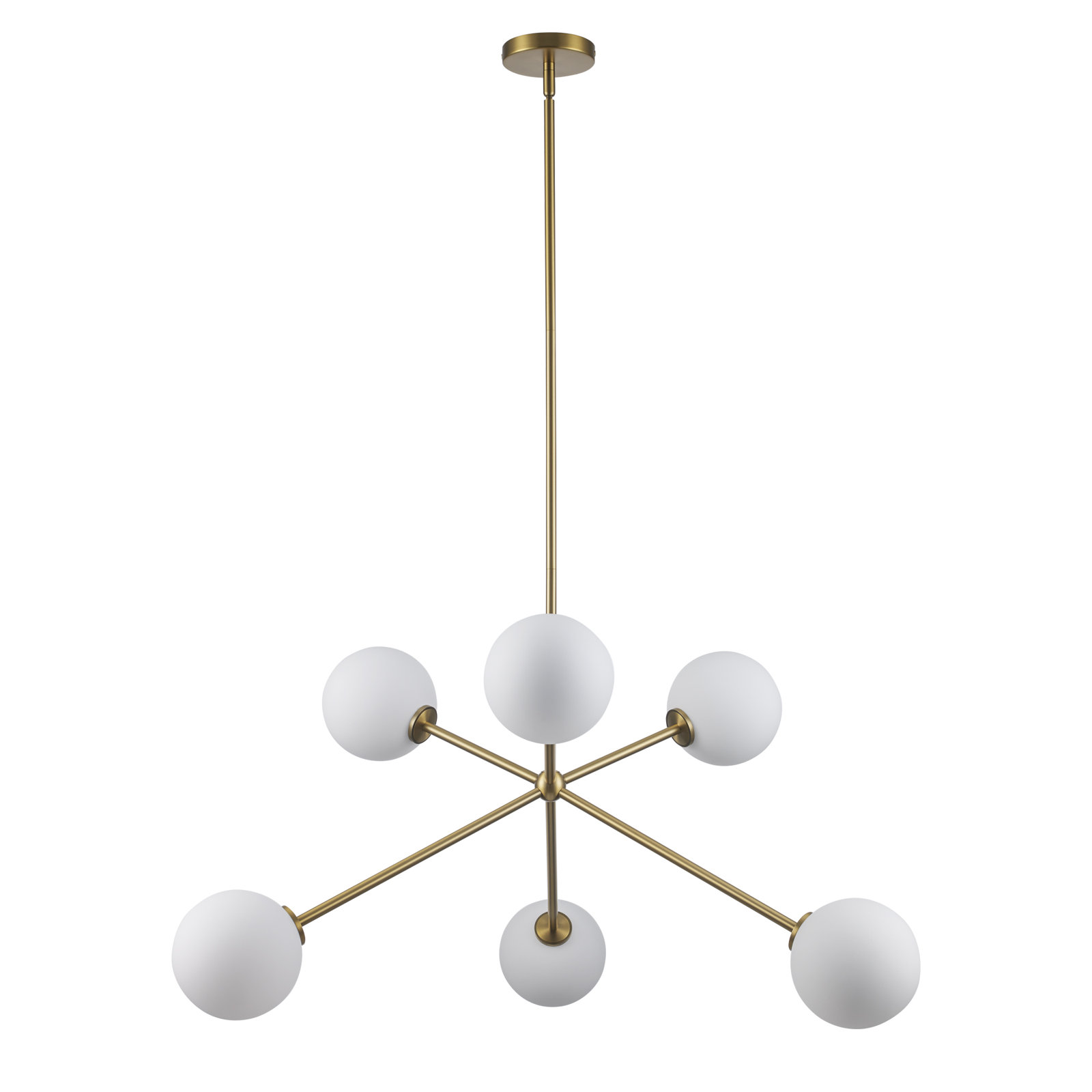 Minna 6-Light Dimmable Sputnik Pendant , Antique Gold