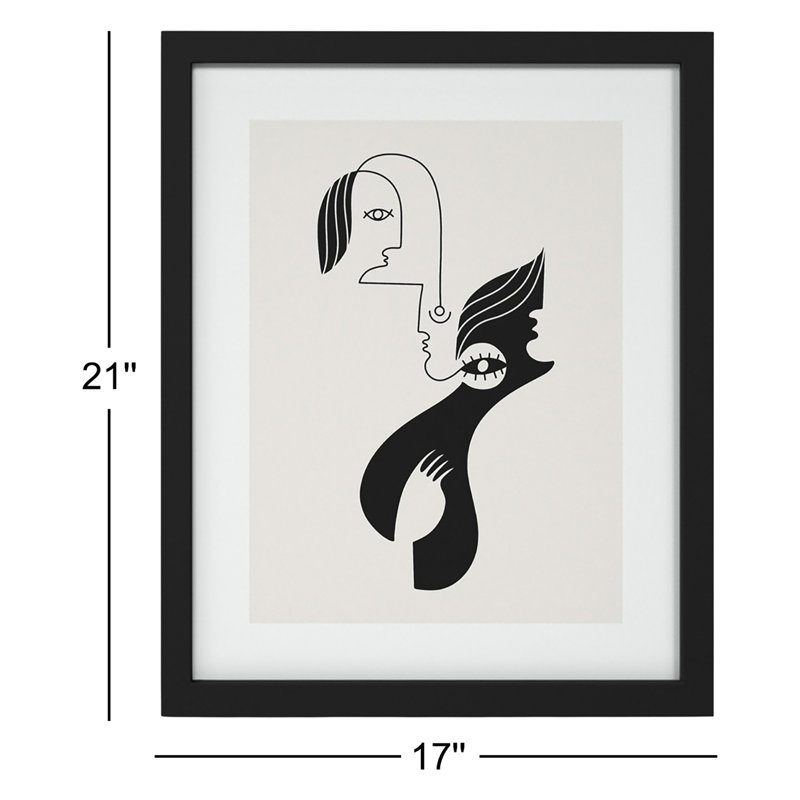 Past Past - Reproduction d'art graphique sur papier encadré, Cadre noir, H 21 po x l 17 po