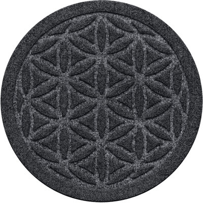 WaterHog® Flower Of Life 17 in. Round Indoor Outdoor Plant Trivet Set/2