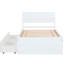 Structure de lit simple avec détails blanc crème - Élégante pièce maîtresse de la chambre à coucher à 2 tiroirs