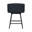 Tabouret de bar pivotant Kazuya bleu orageux en similicuir, hauteur comptoir ou bar-2087984474