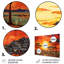 Savannah coucher de soleil en safari africain dans les teintes 2 - Boho mosaïque murale en métal, décoration d'art MT136428-1281470277