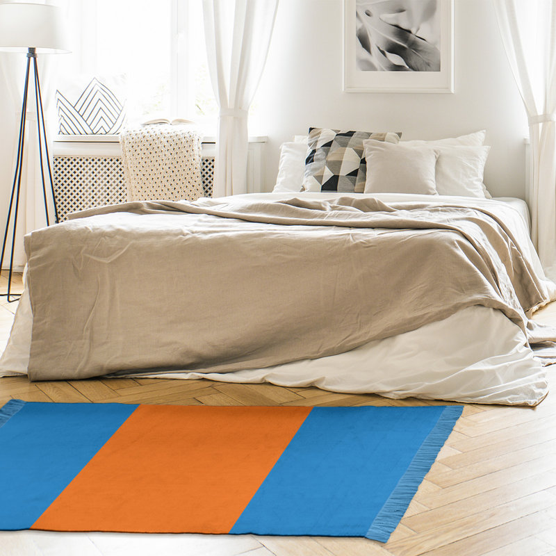 Tapis à rayures bleu/orange Miami, Non