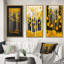 «Abstract Yellow Forest Quill Minimalisme», 3 pièces sur toile-496316064-496316067