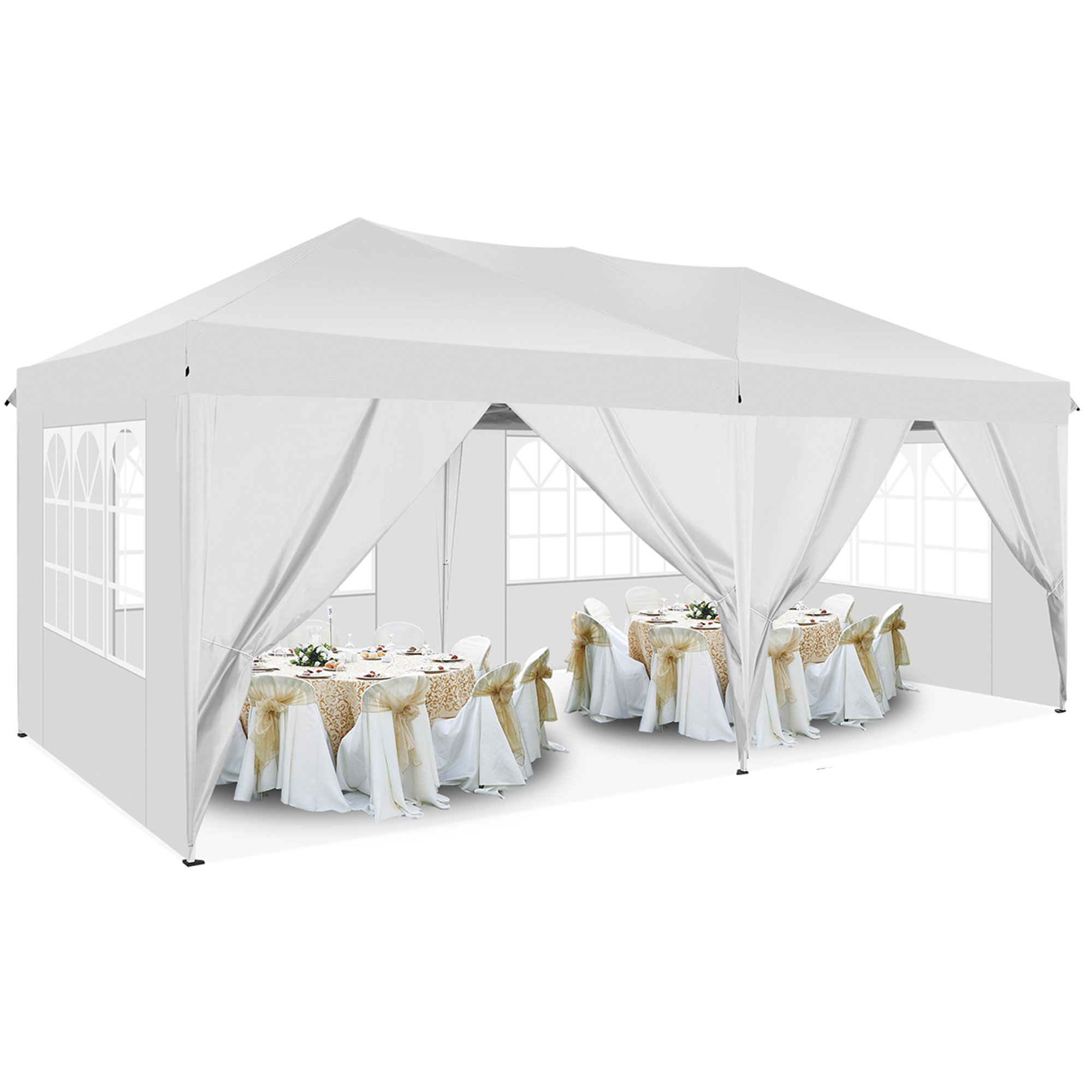 DreamDwell Home 20 Ft x 10 Ft Pop Up Party Tent Canopy with Sidewalls