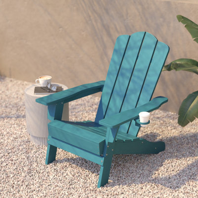 Chaise Adirondack toutes saisons de qualité commerciale avec porte-gobelet pivotant Ayleah