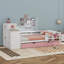 Lit plateforme simple en bois avec bibliothèque intégrée, garde-robe et lit gigogne-110048788