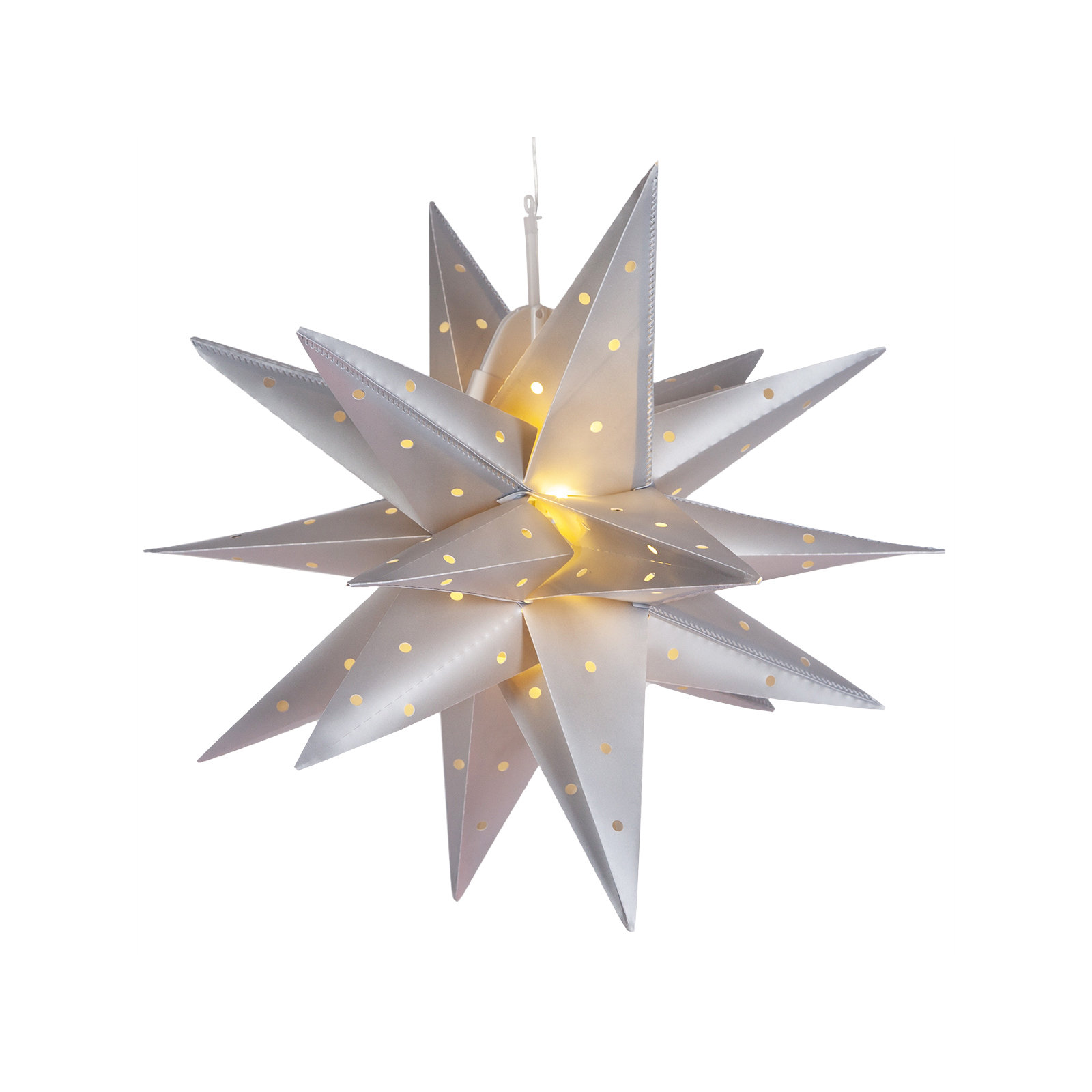 LED Lantern, 17" H x 17" W x 17" D, Gray