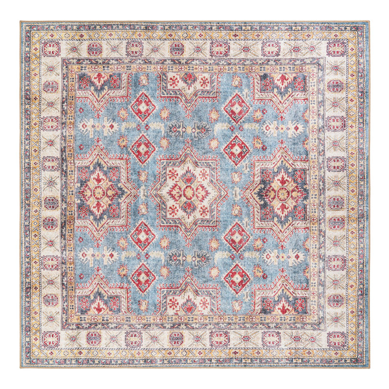 Mazzie Performance Chenille Floral Indoor Rug, Square 7'10" x 7'10"