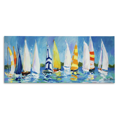Regatta, voilier, flotte, art mural par Jane Slivka