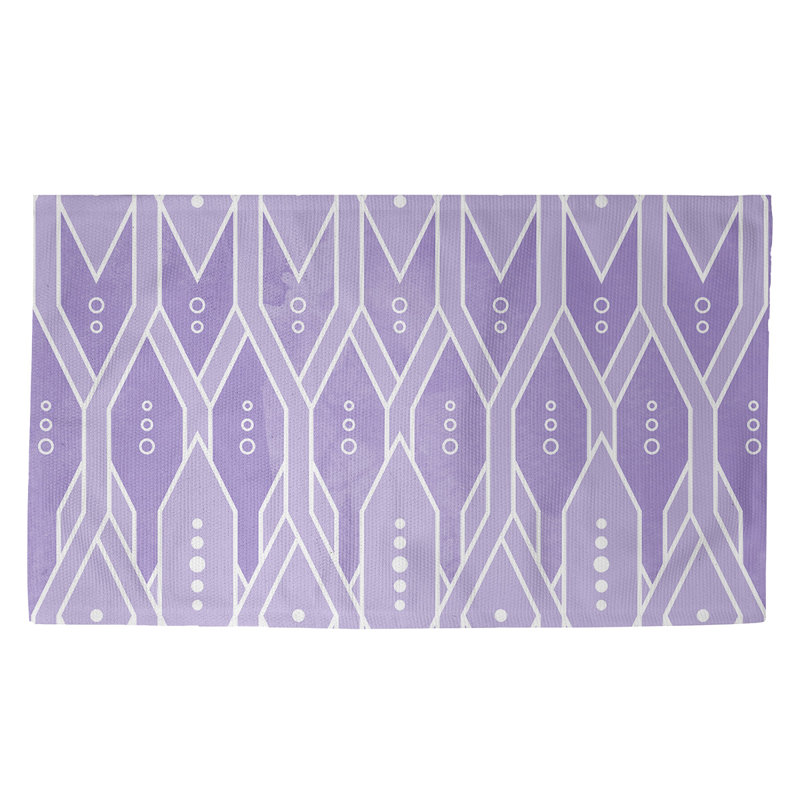 Tapis de zone mauve motif treillis Mcguigan, Rectangle 2 pi x 3 pi