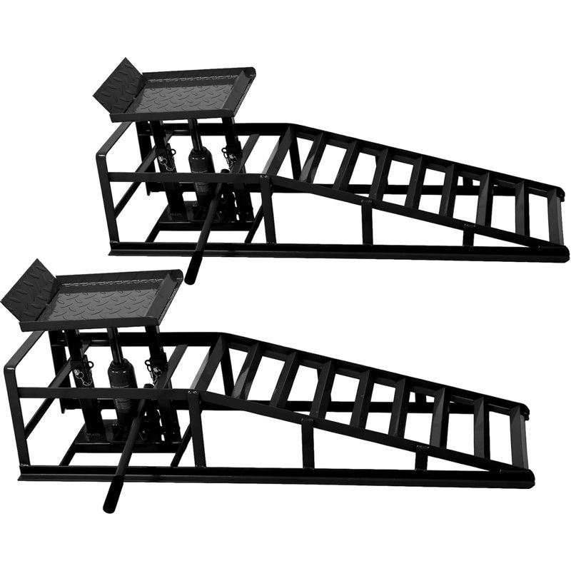 2 PCS Auto Rampes de service de camion de voiture - 11,023 lb (5T) Rampes de voiture de garage, Rampe portative de levage élevé