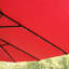 Parasol de patio extérieur double 15X9pi avec base - rouge. Très grand abat-jour pour la cour, la plage. Auvent, construction, manivelle facile, fonction d'évent et espaces. Conception en acier