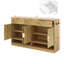 Buffet Farmhouse avec 3 tiroirs et 4 portes, buffet de rangement multifonctionnel avec tablette réglable et compartiments de rangement ouverts-1980711712