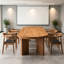 Modern Brown Oval Solid Wood Conference Table-130119366
