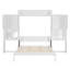 Grand lit escamotable avec bureau, coiffeuse et armoires, blanc