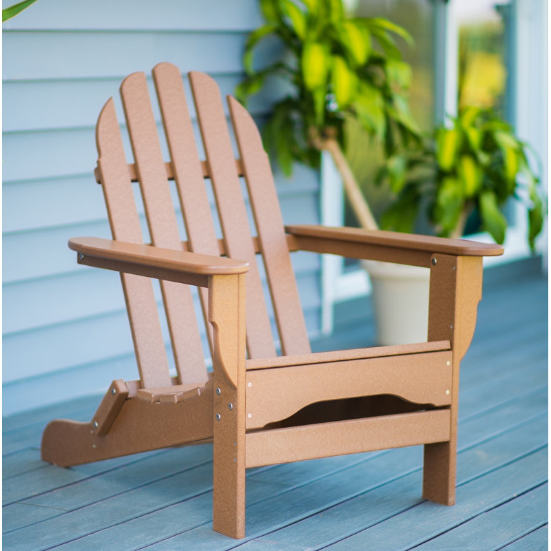 Chaise Adirondack en plastique Leighton, Teck