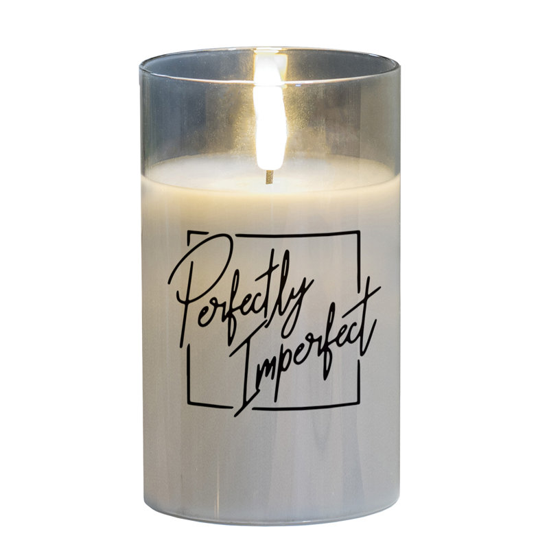 Flameless Jar Candle with Glass Holder