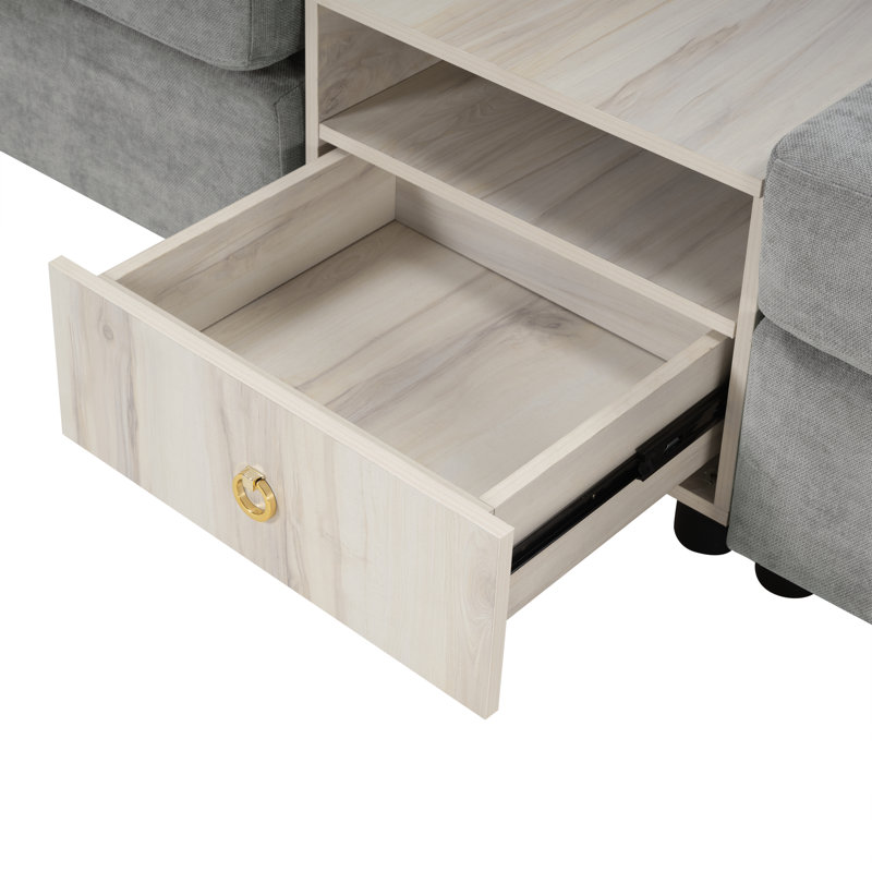 Canapé rembourré Calvera, Gris, L 79,3 po x P 31,1 po x H 32,3 po