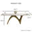 Modern Retangular Dining Table for 6-10, Glossy White Sintered Stone Table top, N-Shaped Carbon Steel Legs-108105401-131385254