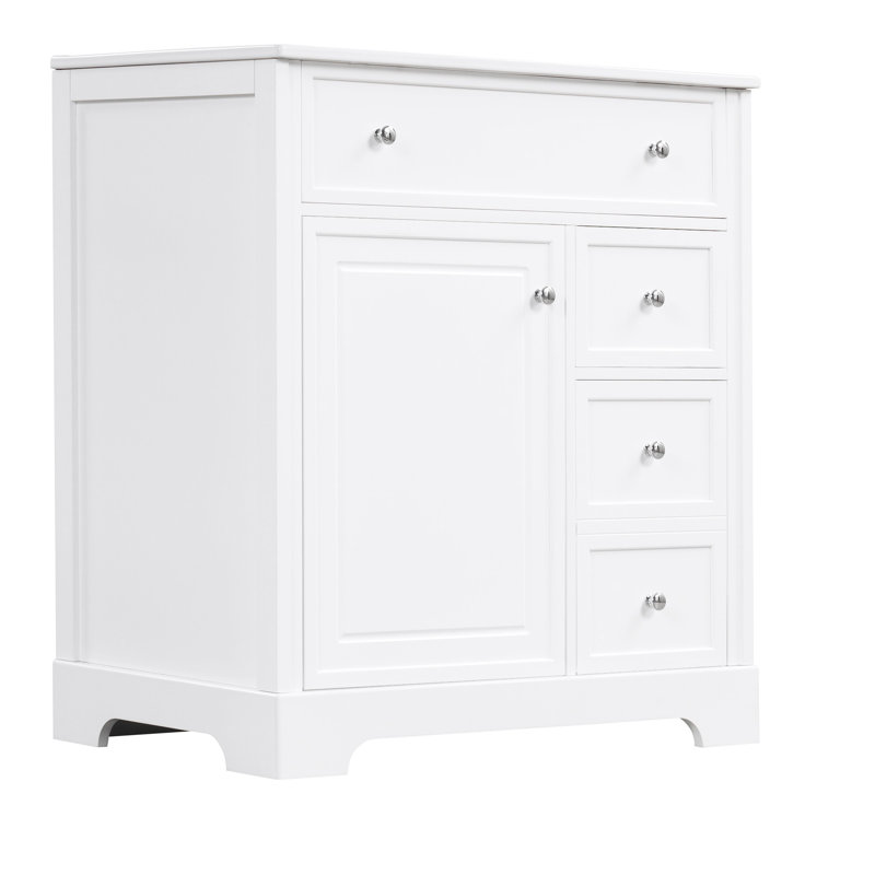 30-inch bathroom vanity with sink countertop, White