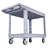 Utility Cart, 550 lbs Load Capacity, 2-Tier Rolling Service Cart with 360° Swivel and Fixed Wheels (2 Brakes), Durable Plastic Design with Storage Tray, Ideal for Garage, Warehouse, and Workshop Use, Gray