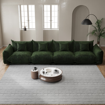  Canapé modulaire rembourré 4 pièces en chenille 4 pièces pour petit espace, salon