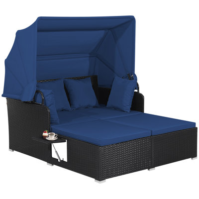 Oceanus 65'' Wide Steel Patio Daybed with Cushions