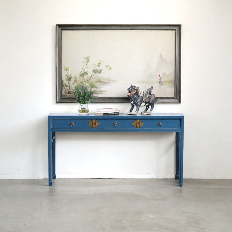 Retro Minimalist Console Table, Blue