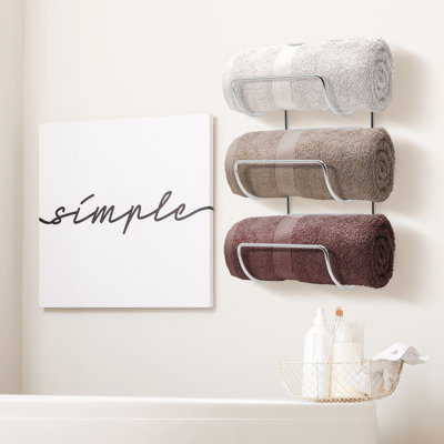Sorbus Wall Mounted Metal Towel Rack Holder for Bathroom 2 x 2-Pack- Set of 4, Silver