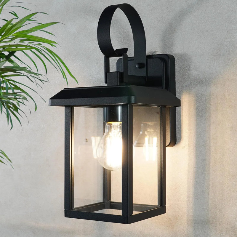 Dusk To Dawn Outdoor Wall Light – Dual Color Temperature (3000k/5000k), Photocell Sensor, Ip54 Waterproof Metal & Glass Exterior Sconce For Porch, Garage, Patio