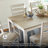 Mereworth 7 Piece Dining Table Set | Rectangular Wood Top and 6 Ladder-Back Chairs | Dual Tone Weathered White Brown-935137875-931307553