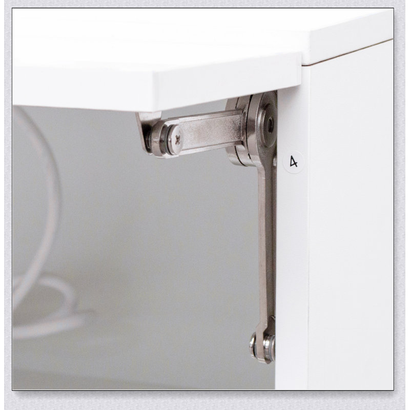 180 Wall Mounted Floating 80" TV Stand with 20 Color LEDs  and  Charging Station, White