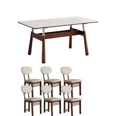 Modern Rock Board Dining Table with Storage
