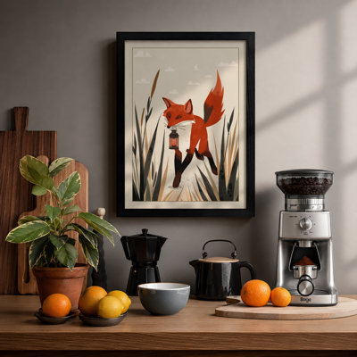 Fox Among the Reeds Boho - Framed Print