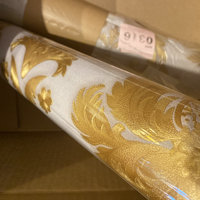 House of Hampton® Deakyne Gold Textured Luxury Classic Damask Wallpaper  Home Decor Wall Paper Roll & Reviews