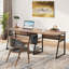Bureau d'ordinateur pour deux personnes avec tablettes de rangement à plusieurs niveaux