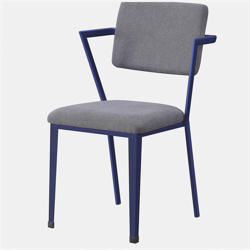 Chaise de bureau à dossier ouvert gris-bleu
