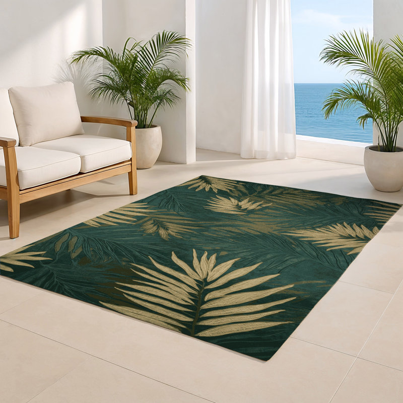 Nature Green Indoor and Outdoor Area Rug, Rectangle 2' x 3'