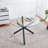 Round Dining Table with metal leg and tempered glass,Modern Space Saving Kitchen Table for Living Room-1345523671-1348651729