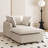 Upholstered Single Sofa Bed With Movable Ottoman-744110159