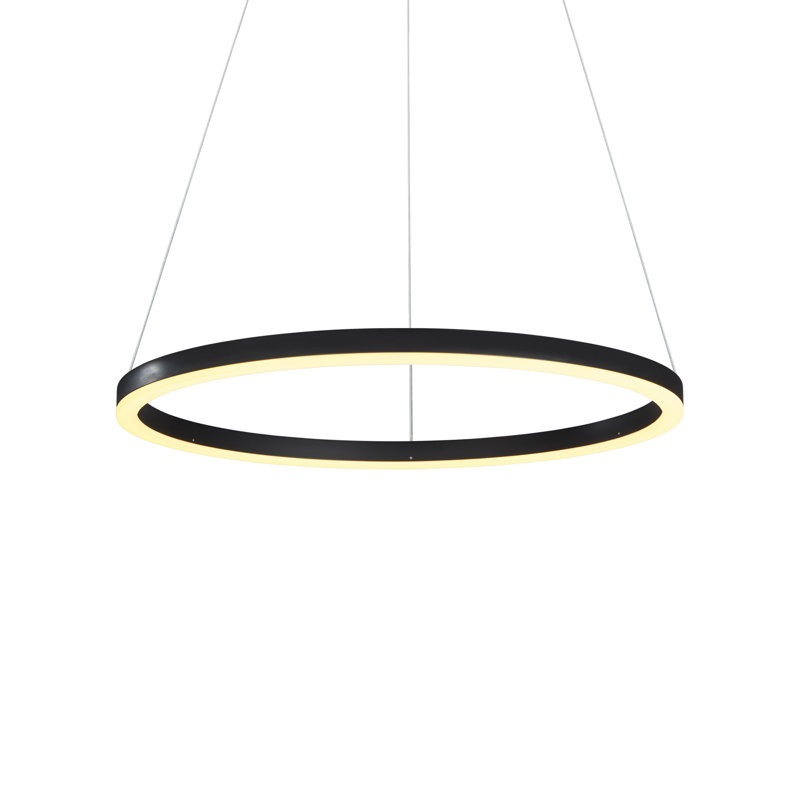 Tania 24" Black Aluminum LED Ring Chandelier