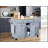 Durable Kitchen Island with Rubber Wood Countertop, Spacious Storage and Mobility for Modern Kitchens-1531358872