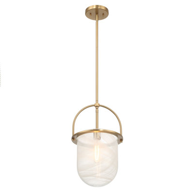 Beatrice - Mid-Century Modern Handmade Marbleized Glass and Metal Ceiling Light