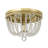 3-light Bedroom Crystal Cage Steel Dimmable Flush Mount UL Certified