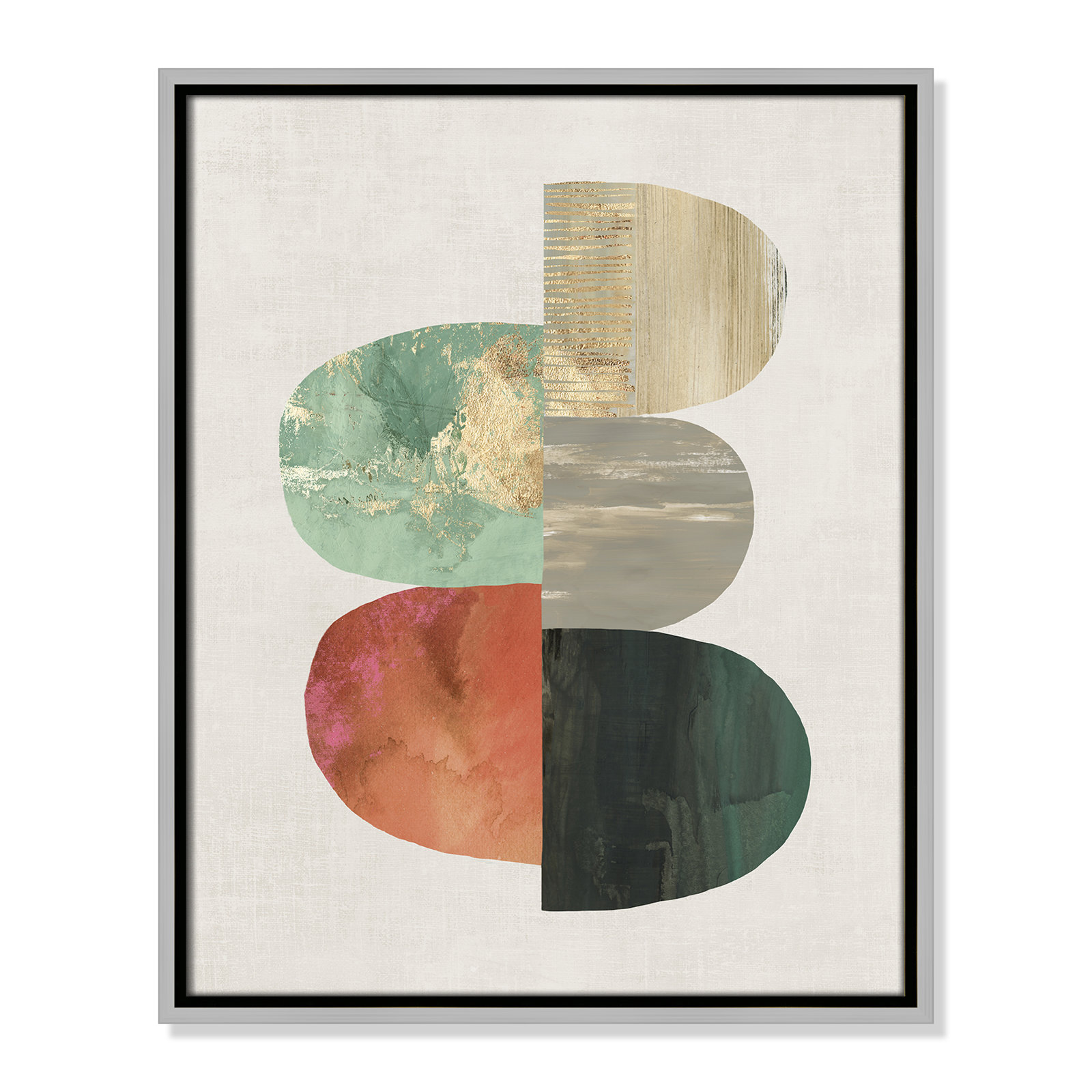 Evolving Energy I - Painting Print, Picture Framed Canvas, 21.5" H x 17.5" W, White