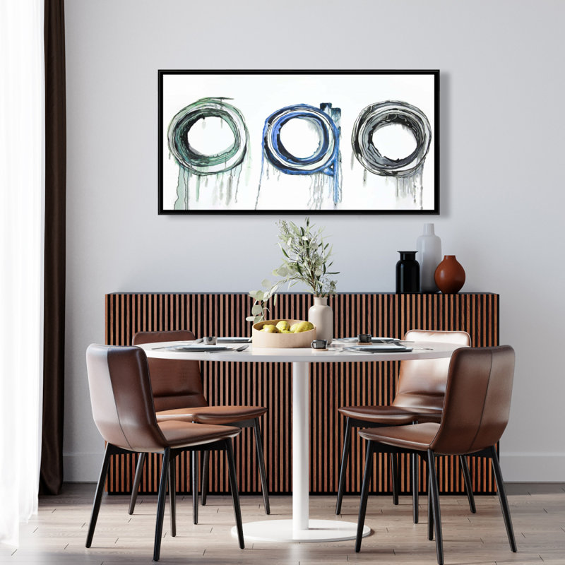 Trio of circles - 24"x48" Framed canvas