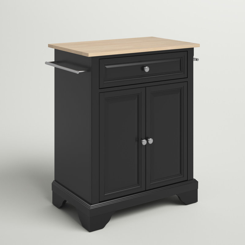 Hedon Wood Kitchen Cart, Black