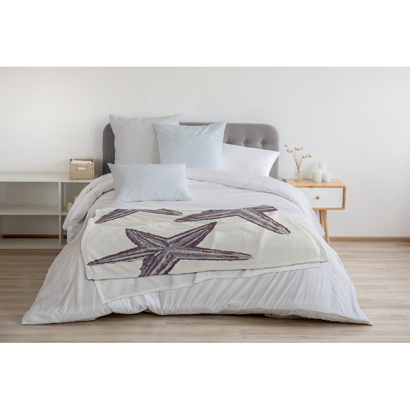 Starfish Constellation Summer Throw Blanket, 60" W x 80" L, Dusty Purple